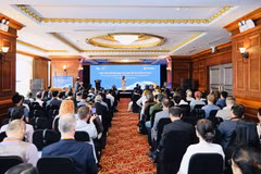 Các đại biểu tham gia hội thảo về giáo dục đại học số và quốc tế hóa do Bộ Giáo dục và Đào tạo tổ chức với sự đồng hành của Liên minh châu Âu. (Ảnh: Vietnam+)