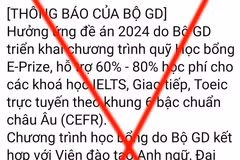 Bộ Giáo dục và Đào tạo cảnh báo việc mạo danh Bộ thông báo các cuộc thi, sự kiện, học bổng... (Ảnh: Bộ GD-ĐT)