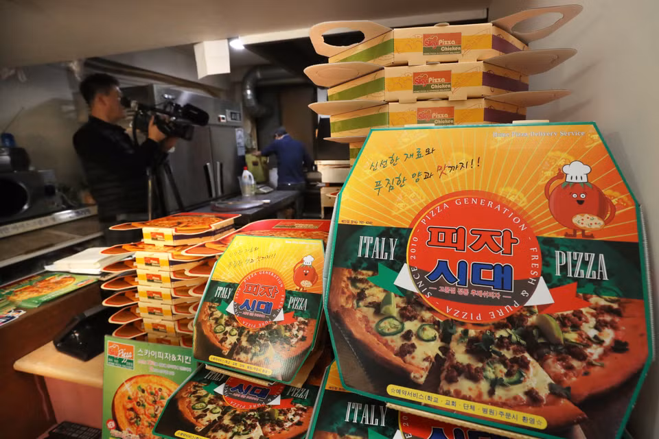 Cửa hàng bánh pizza ở tây nam Seoul, một trong những địa điểm quay phim 'Parasite' (Ký sinh trùng) của đạo diễn Bong Joon-ho, ngày 11/2/2020. (Nguồn: Yonhap/TTXVN)