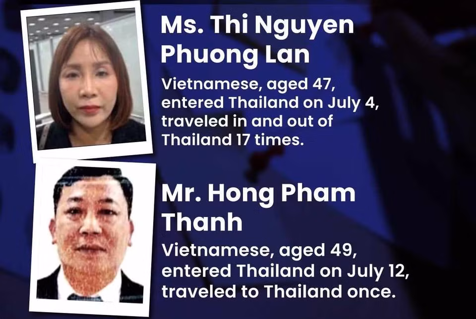 Cảnh sát Thái Lan đã xác định 2 trong số 6 người thiệt mạng là Chong Sherine, 56 tuổi và Dang Hung Van, 55 tuổi, đều có quốc tịch Mỹ. 4 nạn nhân còn lại mang quốc tịch Việt Nam, gồm Nguyen Thi Phuong Lan, 47 tuổi; Pham Hong Thanh, 49 tuổi; Tran Dinh Phu, 37 tuổi và Nguyen Thi Phuong, 46 tuổi. (Nguồn: National)