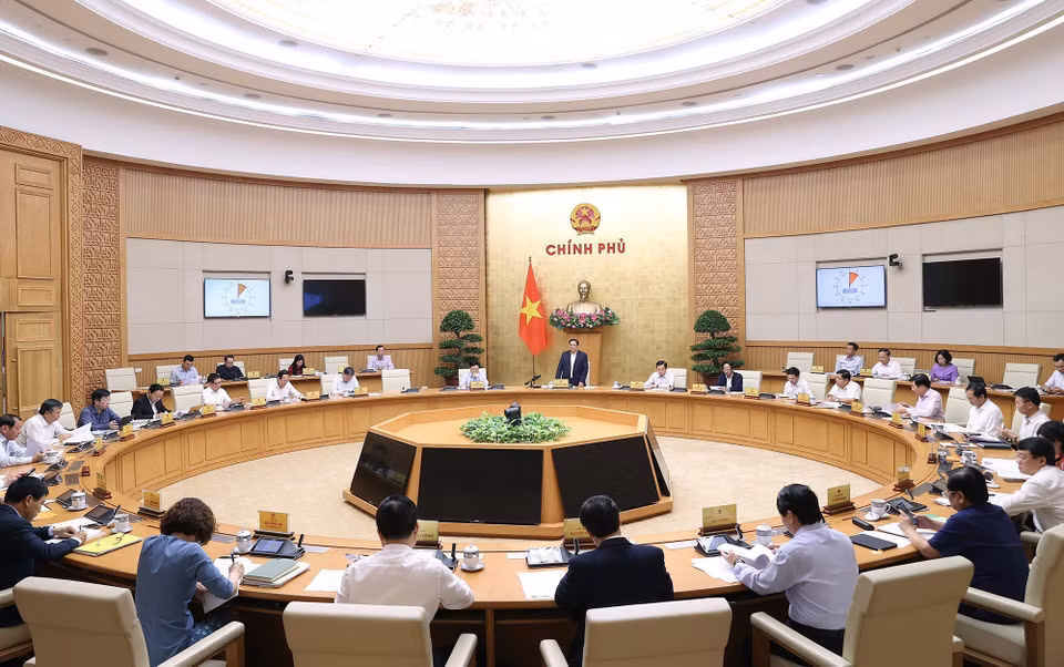 Quang cảnh Phiên họp Chính phủ thường kỳ tháng 10. (Ảnh: Dương Giang/TTXVN)