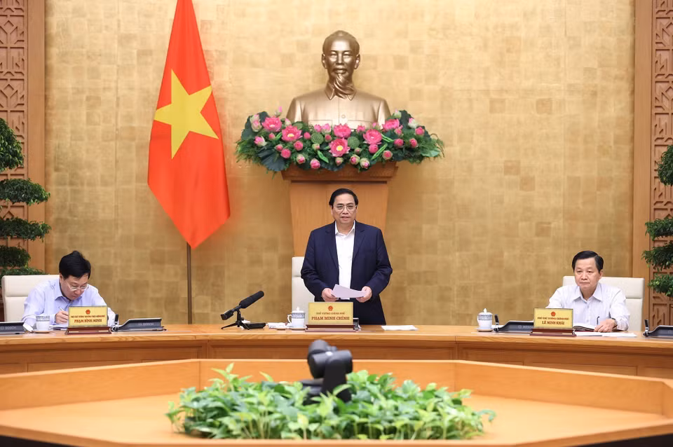 Thủ tướng Phạm Minh Chính chủ trì Phiên họp Chính phủ thường kỳ tháng 10. (Ảnh: Dương Giang/TTXVN)