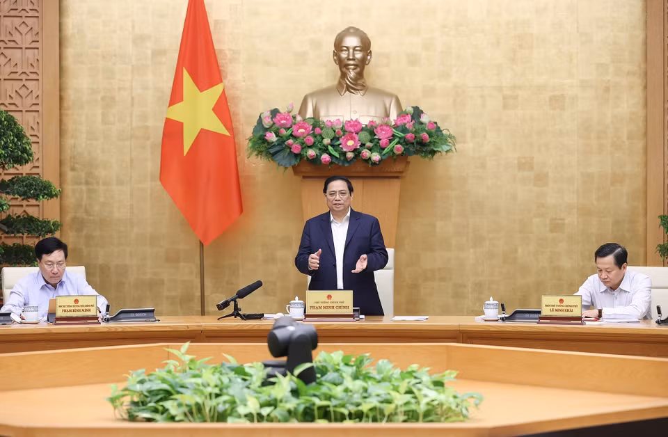Thủ tướng Phạm Minh Chính chủ trì Phiên họp Chính phủ thường kỳ tháng 10. (Ảnh: Dương Giang/TTXVN)
