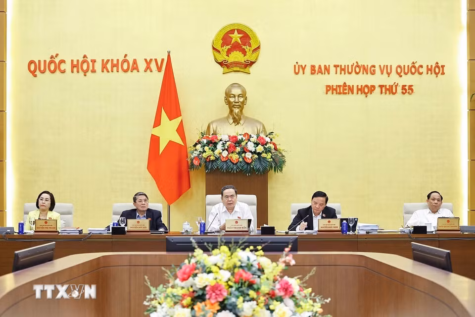 Chủ tịch Quốc hội Trần Thanh Mẫn phát biểu. (Ảnh: Doãn Tấn/TTXVN)