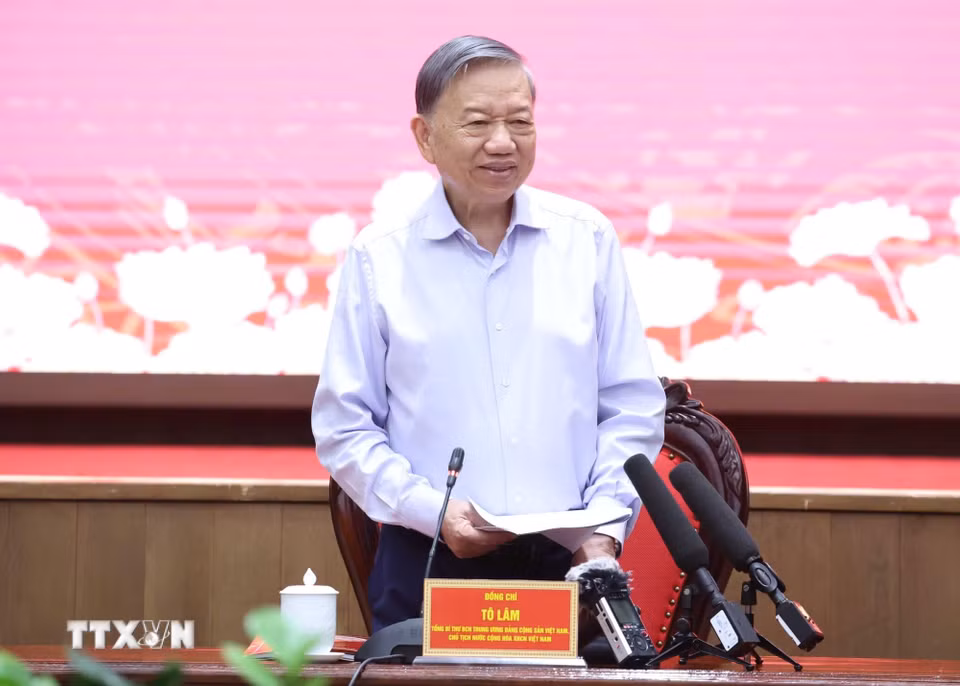 Tổng Bí thư, Chủ tịch nước Tô Lâm phát biểu. (Ảnh: Thống Nhất/TTXVN)