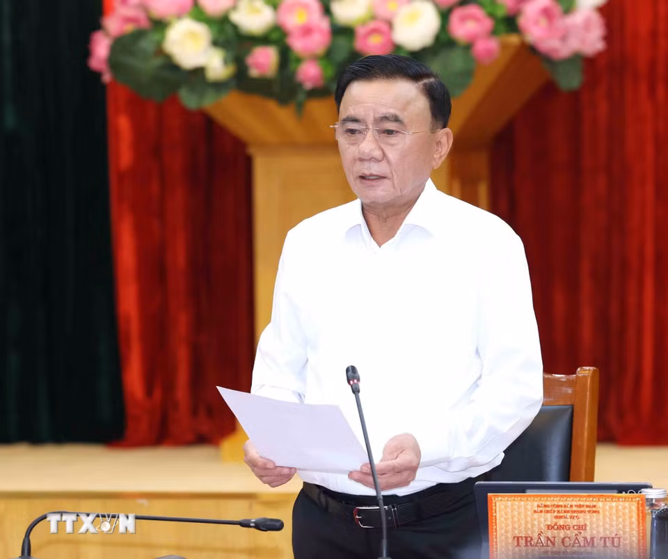 Thường trực Ban Bí thư Trần Cẩm Tú phát biểu chỉ đạo phiên họp. (Ảnh: Phương Hoa/TTXVN)