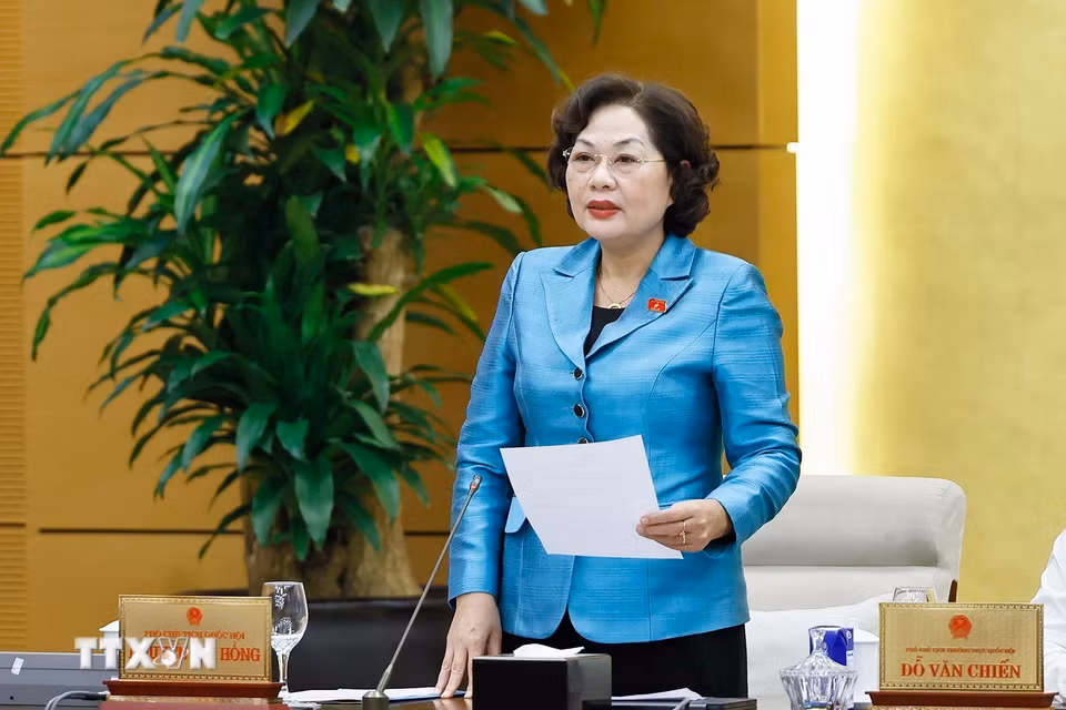 Phó Chủ tịch Quốc hội Nguyễn Thị Hồng phát biểu. (Ảnh: Doãn Tấn/TTXVN)