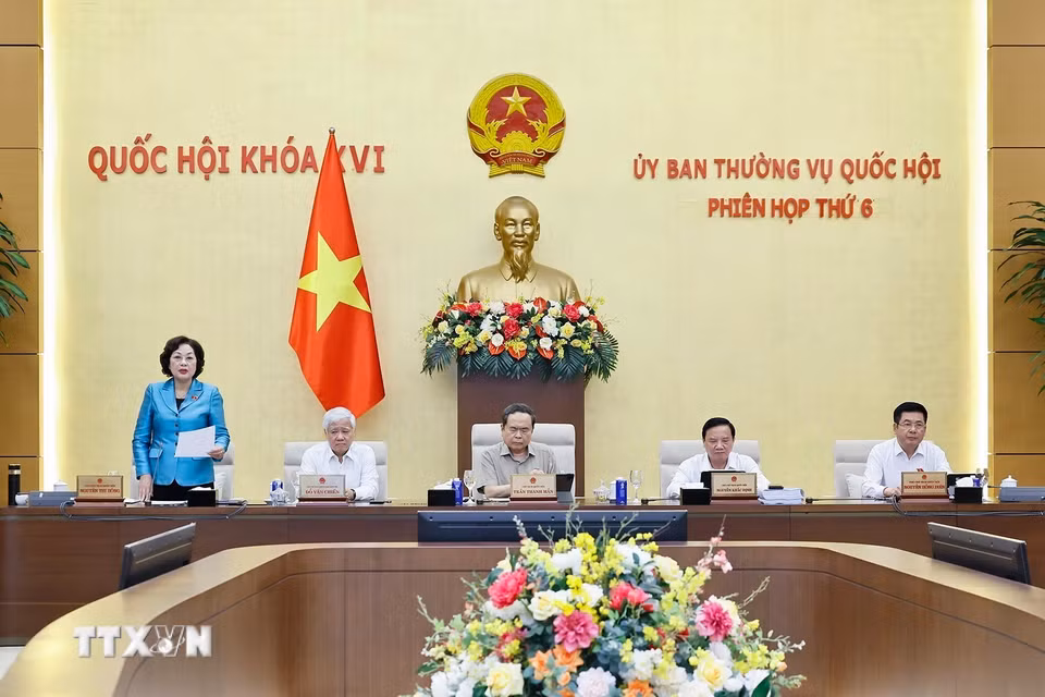 Phó Chủ tịch Quốc hội Nguyễn Thị Hồng phát biểu. (Ảnh: Doãn Tấn/TTXVN)