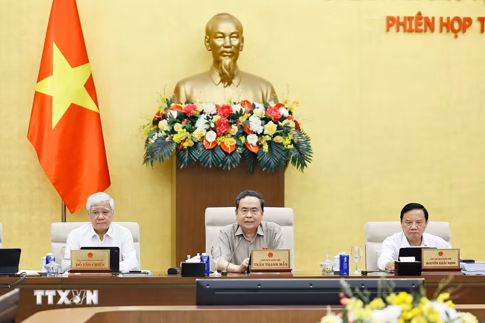 Chủ tịch Quốc hội Trần Thanh Mẫn phát biểu. (Ảnh: Doãn Tấn/TTXVN)