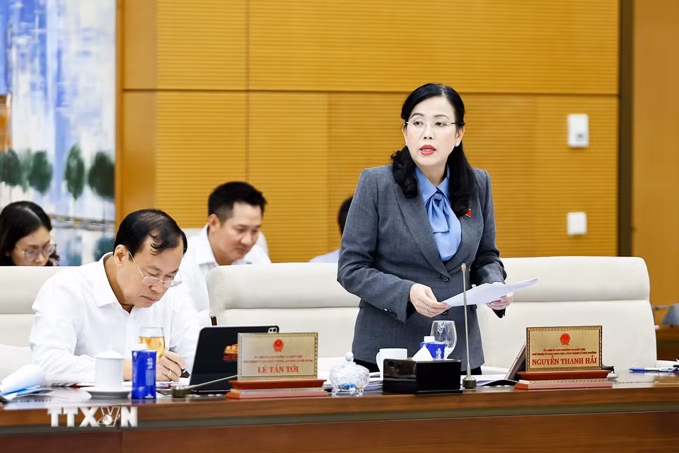Chủ nhiệm Ủy ban Khoa học, Công nghệ và Môi trường của Quốc hội Nguyễn Thanh Hải phát biểu. (Ảnh: Doãn Tấn/TTXVN)
