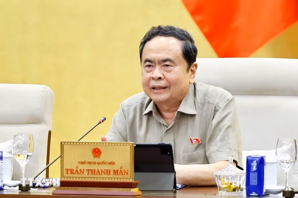 Chủ tịch Quốc hội Trần Thanh Mẫn phát biểu. (Ảnh: Doãn Tấn/TTXVN)