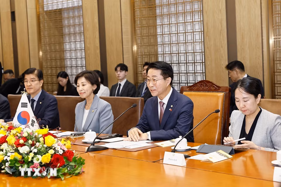 Chủ tịch Quốc hội Đại Hàn Dân Quốc Cho Jeong Sik phát biểu. (Ảnh: Doãn Tấn/TTXVN)