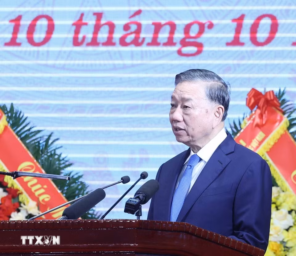 Tổng Bí thư, Chủ tịch nước Tô Lâm phát biểu chỉ đạo. (Ảnh: Thống Nhất/TTXVN)