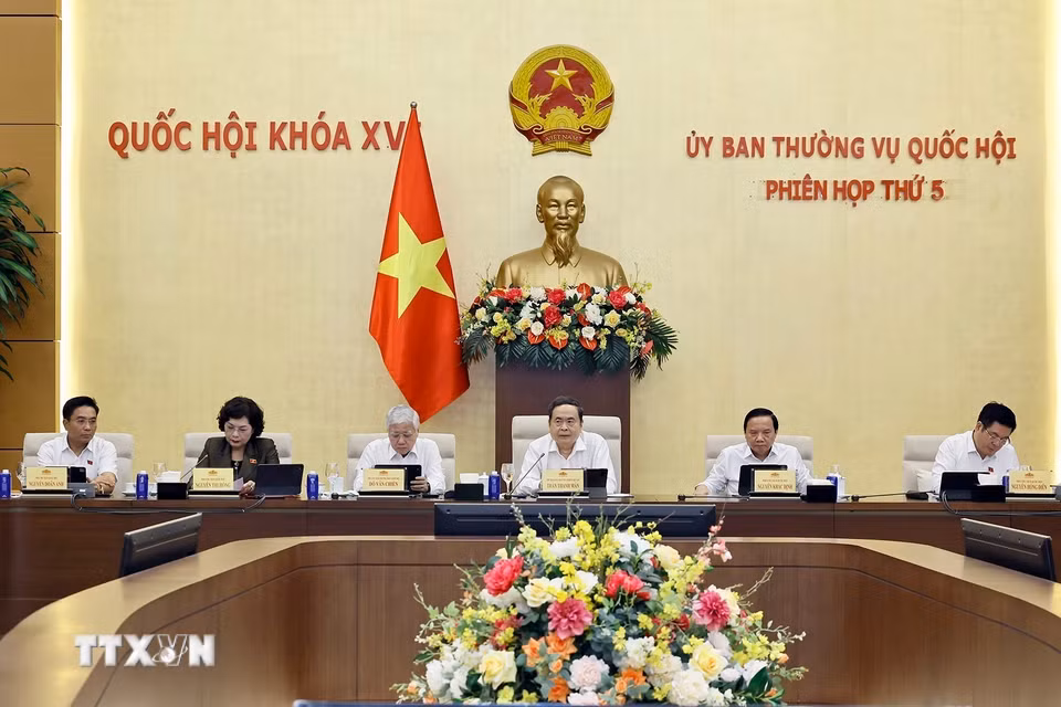 Chủ tịch Quốc hội Trần Thanh Mẫn phát biểu. (Ảnh: Doãn Tấn/TTXVN)