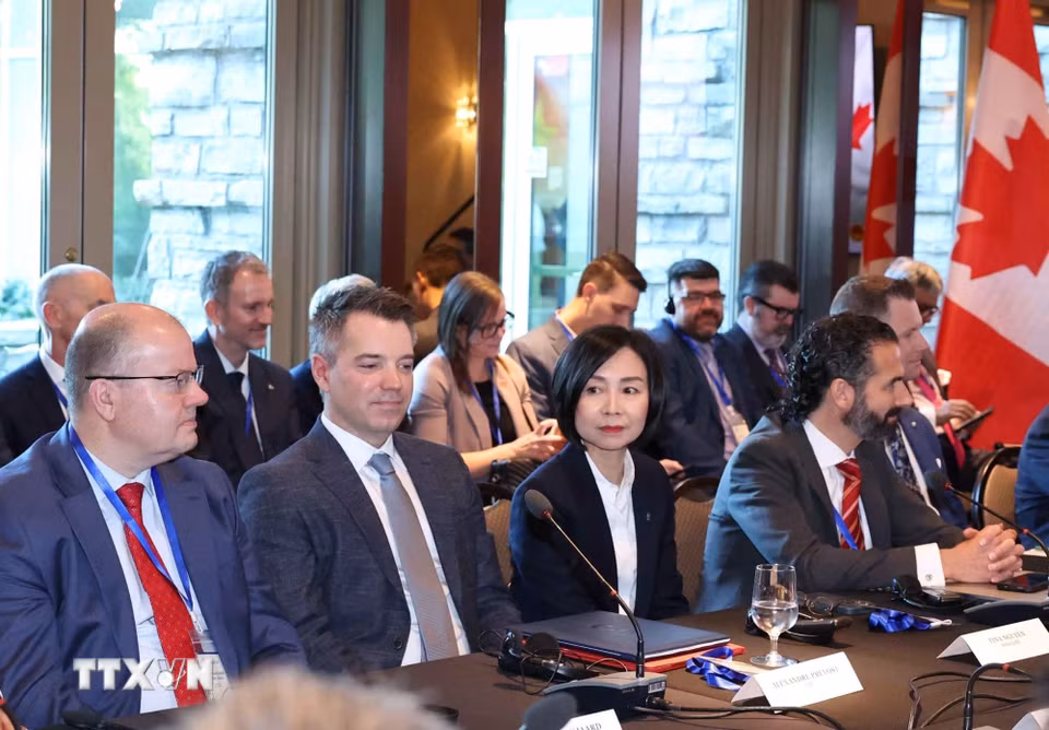 Các đại biểu tham dự Tọa đàm cấp cao doanh nghiệp Việt Nam-Canada. (Ảnh: Thống Nhất/TTXVN)