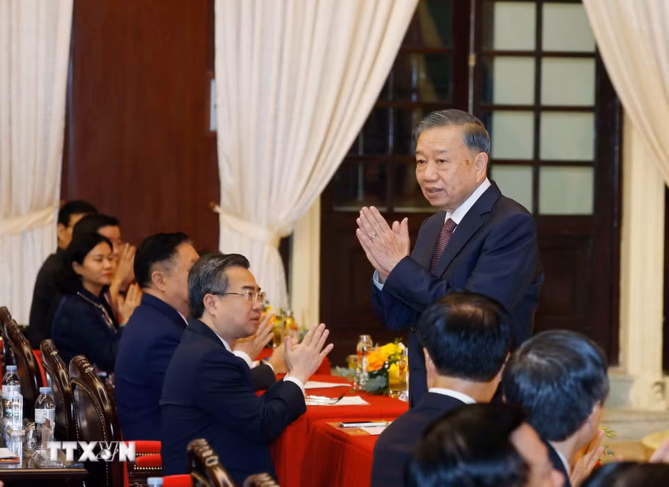 Tổng Bí thư, Chủ tịch nước Tô Lâm đến dự Lễ khai mạc Chương trình bồi dưỡng, cập nhật kiến thức đối với Ủy viên Ban Chấp hành Trung ương Đảng khóa XIV. (Ảnh: Thống Nhất/TTXVN)