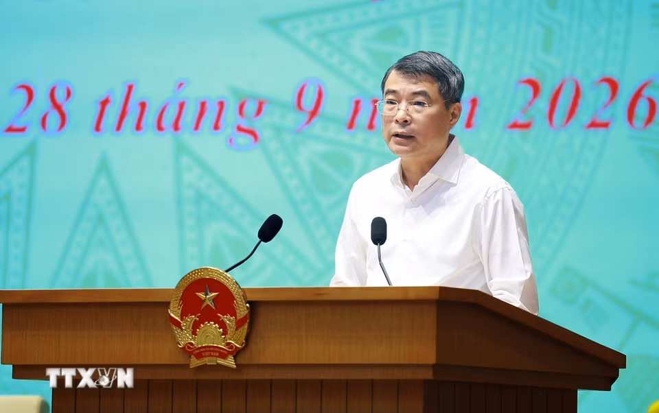 Thủ tướng Lê Minh Hưng, Trưởng Ban Chỉ đạo 57 Trung ương chủ trì phiên họp. (Ảnh: Dương Giang/TTXVN)