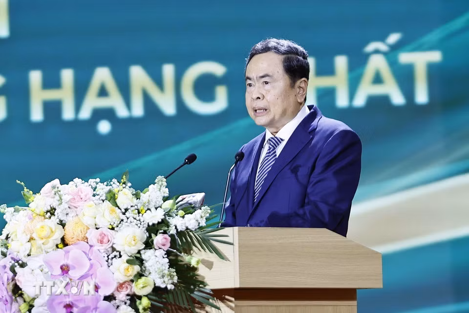 Chủ tịch Quốc hội Trần Thanh Mẫn phát biểu. (Ảnh: Doãn Tấn/TTXVN)