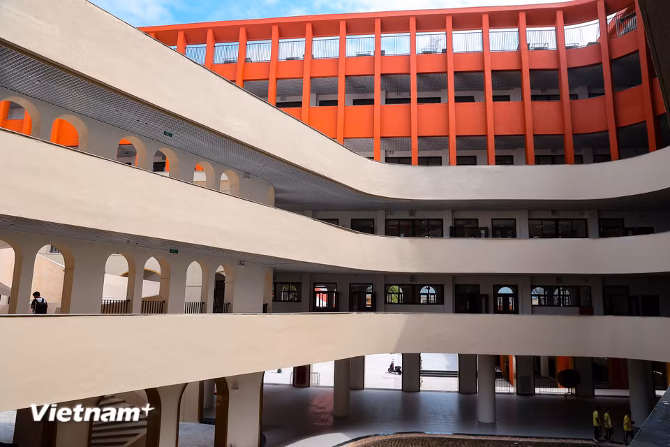Sau khi hoàn thành toàn bộ công trình, trường Trung học phổ thông Việt Đức sẽ đáp ứng đầy đủ tiêu chuẩn về cơ sở vật chất của Trường chuẩn Quốc gia mức độ cao và định hướng cơ sở giáo dục chất lượng cao của Thủ đô. (Ảnh: Hoài Nam/Vietnam+)