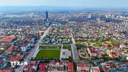 Một góc phường Thành Sen - đô thị trung tâm của tỉnh Hà Tĩnh. (Ảnh: Hữu Quyết/TTXVN)