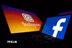 Biểu tượng của trang mạng xã hội Facebook và Instagram. (Ảnh: AFP/TTXVN)