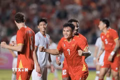 Đội tuyển Việt Nam hướng đến chiến thắng đậm trước Timor Leste ở ngày ra quân ASEAN Cup 2026. (Ảnh: Minh Quyết/TTXVN)