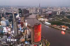 50 năm sau ngày giải phóng miền Nam, thống nhất đất nước (30/4/1975-30/4/2025), Thành phố Hồ Chí Minh đang vươn mình phát triển thành đô thị, trung tâm tài chính bậc nhất Đông Nam Á. (Ảnh: Hồng Đạt/TTXVN)