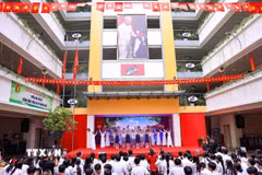 Trường Trung học cơ sở Ngô Sĩ Liên. (Ảnh: Thanh Tùng/TTXVN)