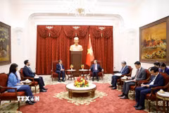 Tổng Bí thư, Chủ tịch nước Tô Lâm tiếp Đại sứ đặc mệnh toàn quyền Nhà nước Palestine Saadi Salama. (Ảnh: Thống Nhất/TTXVN)
