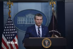 Bộ trưởng Quốc phòng Mỹ Pete Hegseth. (Ảnh: Anadolu Agency/TTXVN)