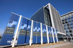 Trụ sở NATO tại Brussels, Bỉ. (Ảnh: THX/TTXVN phát)