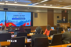 Hội thảo “Hợp tác ICT và AI Canada-Việt Nam: Từ đổi mới sáng tạo đến cơ hội thị trường.” (Ảnh minh họa: TTXVN phát)