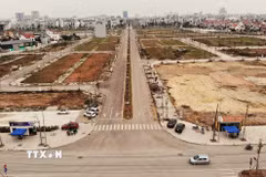 Một góc khu đô thị, nơi giá đất phân lô tăng từ 2 đến 4 tỷ đồng/lô. (Ảnh: Danh Lam/TTXVN)