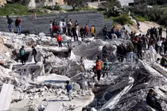 Một ngôi nhà tại thành phố Hebron, Bờ Tây bị Israel phá dỡ ngày 5/2/2026. (Ảnh: THX/TTXVN)