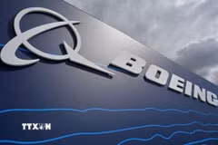 Biểu tượng hãng chế tạo máy bay Boeing. (Ảnh: IRNA/TTXVN)