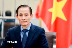 Bộ trưởng Ngoại giao Lê Hoài Trung trả lời phỏng vấn về chuyến công tác châu Âu của Tổng Bí thư, Chủ tịch nước Tô Lâm. (Ảnh: TTXVN)