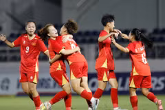 Niềm vui của các cầu thủ nữ U17 Việt Nam. (Nguồn: VFF)