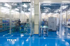 Dây chuyền lắp ráp cụm chi tiết siêu nhỏ đòi hỏi chính xác phục vụ cho sản xuất chíp bán dẫn. (Ảnh minh họa: Thành Phương/TTXVN)