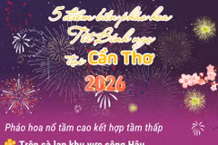 5 điểm bắn pháo hoa Tết Nguyên đán Bính Ngọ tại Cần Thơ