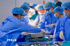 Bệnh viện Trung ương Huế thực hiện ca ghép thận ứng dụng công nghệ bảo quản tạng bằng máy LifePort. (Ảnh: TTXVN phát)