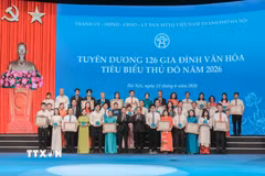 Tuyên dương gia đình văn hóa tiêu biểu Thủ đô năm 2026. (Ảnh minh họa: Phan Phương/TTXVN)
