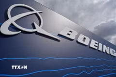 Biểu tượng hãng chế tạo máy bay Boeing. (Ảnh: IRNA/TTXVN)