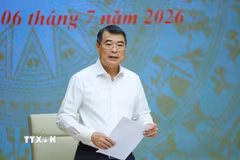Thủ tướng Lê Minh Hưng, Chủ tịch Hội đồng Thi đua-Khen thưởng Trung ương chủ trì Phiên họp lần thứ hai. (Ảnh: Dương Giang/TTXVN)
