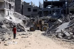 Cảnh đổ nát do xung đột tại Gaza. (Ảnh: THX/TTXVN)
