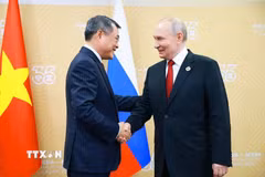 Thủ tướng Lê Minh Hưng hội kiến Tổng thống Nga Vladimir Putin. (Ảnh: Dương Giang/TTXVN)