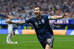 Lionel Messi tiếp tục tạo nên kỷ lục mới tại World Cup. (Ảnh: AFP/TTXVN)