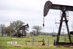 Tháp khoan dầu tại Luling, Texas, Mỹ. (Ảnh: THX/TTXVN)