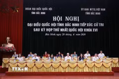 Các đại biểu Quốc hội tỉnh Bắc Ninh tại Kỳ họp. (Ảnh: Thanh Thương/TTXVN)