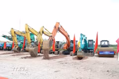 Nghi thức động thổ Dự án đường cao tốc Gò Dầu-Xa Mát (giai đoạn 1). (Ảnh: Thanh Tân/TTXVN)