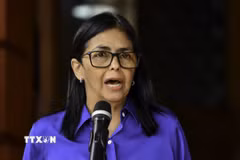 Tổng thống lâm thời Venezuela Delcy Rodriguez. (Ảnh: THX/TTXVN)